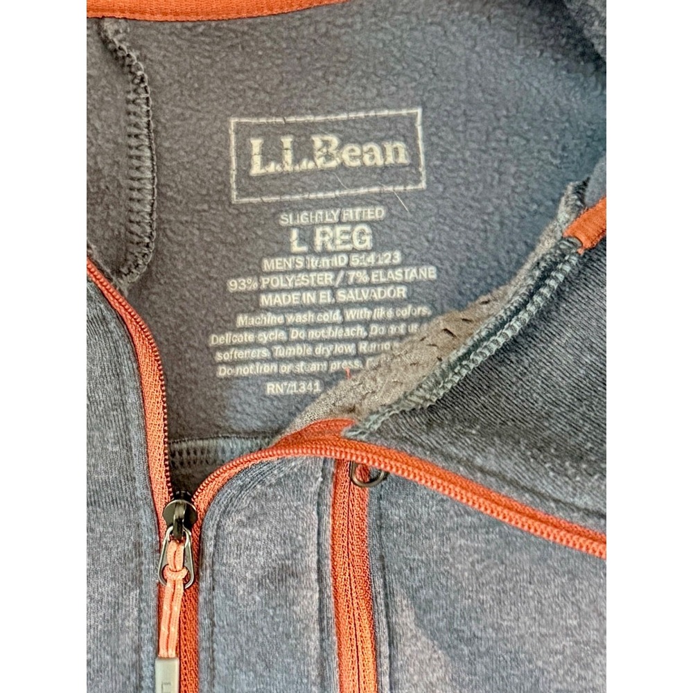 L.L.Bean Quarter Zip Pullover Mens Large Blue Stretch Performance Top - Picture 3 of 5